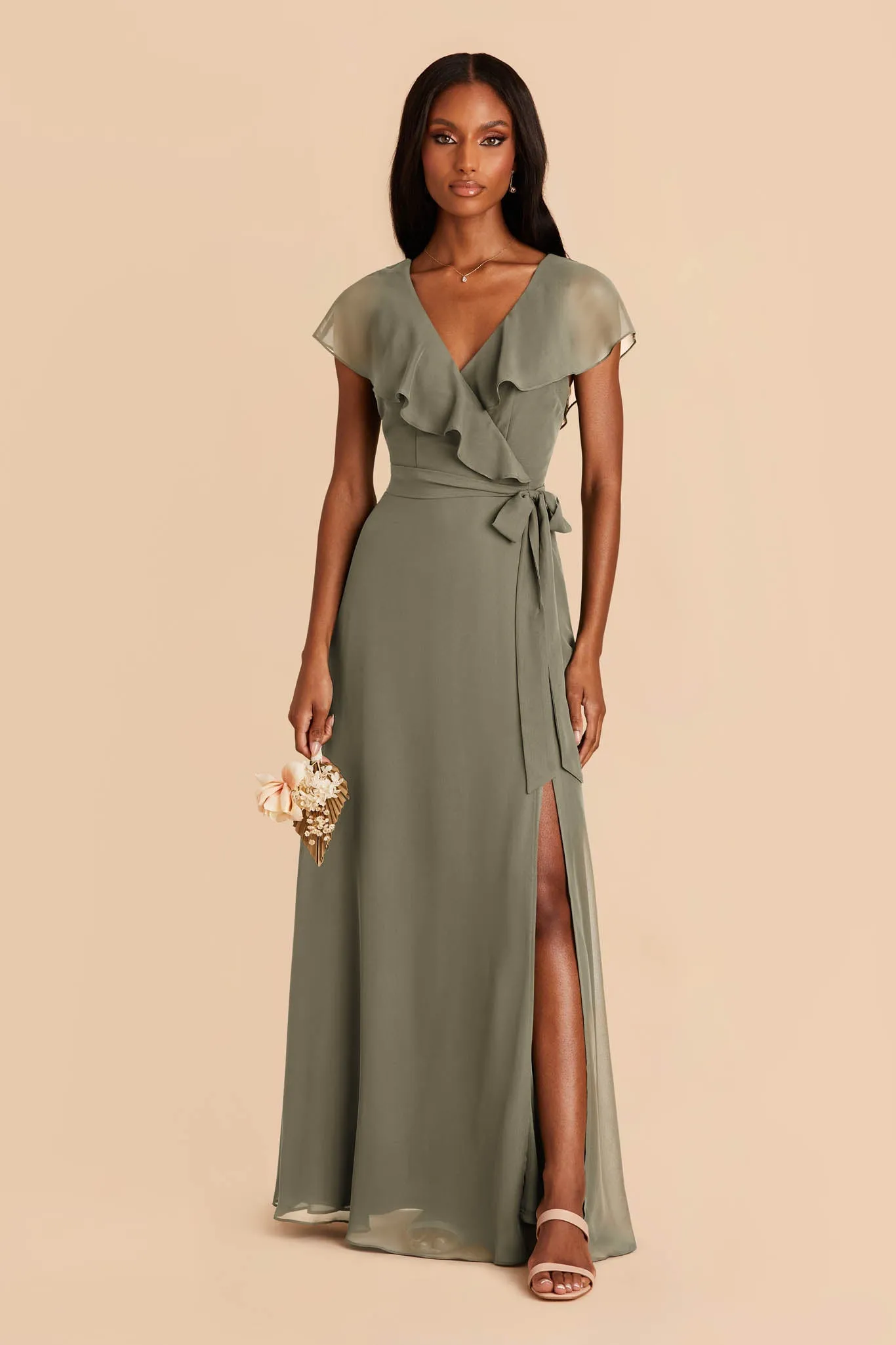Jackson Chiffon Dress - Moss Green sold by Birdy Grey product image thumbnail 3