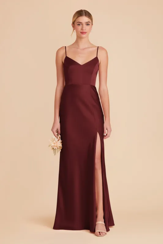 Jay Matte Satin Dress - Cabernet sold by Birdy Grey