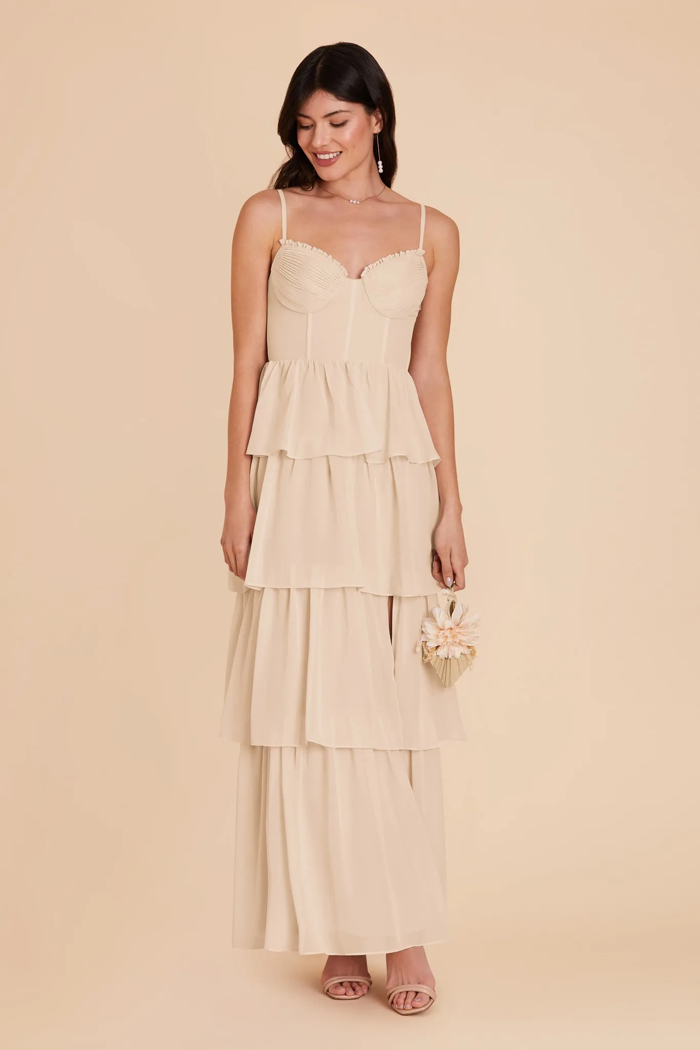 Lola Chiffon Dress - Champagne sold by Birdy Grey product image thumbnail 3