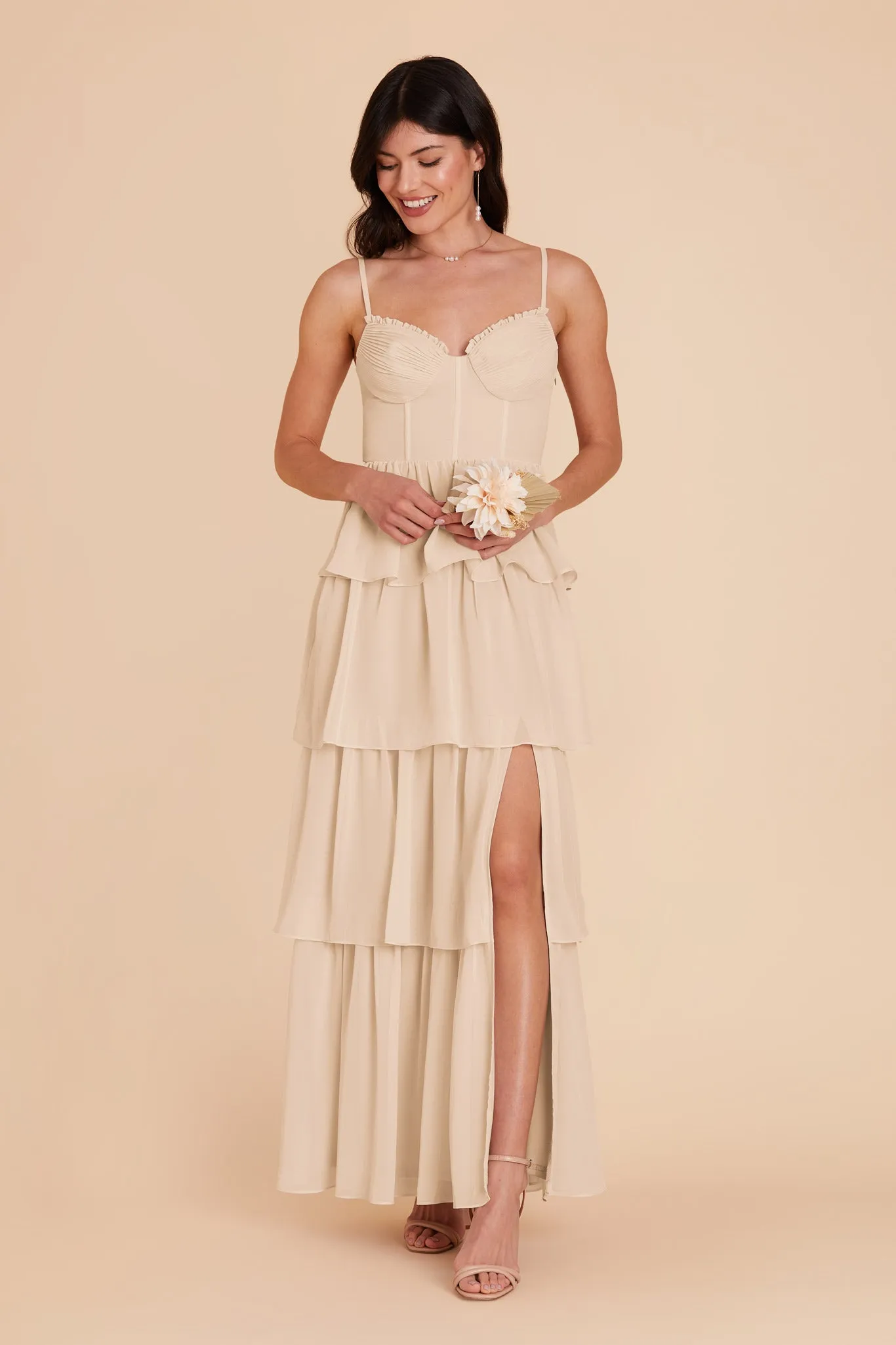 Lola Chiffon Dress - Champagne sold by Birdy Grey product image thumbnail 2