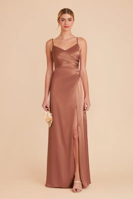Catherine Matte Satin Dress - Desert Rose sold by Birdy Grey