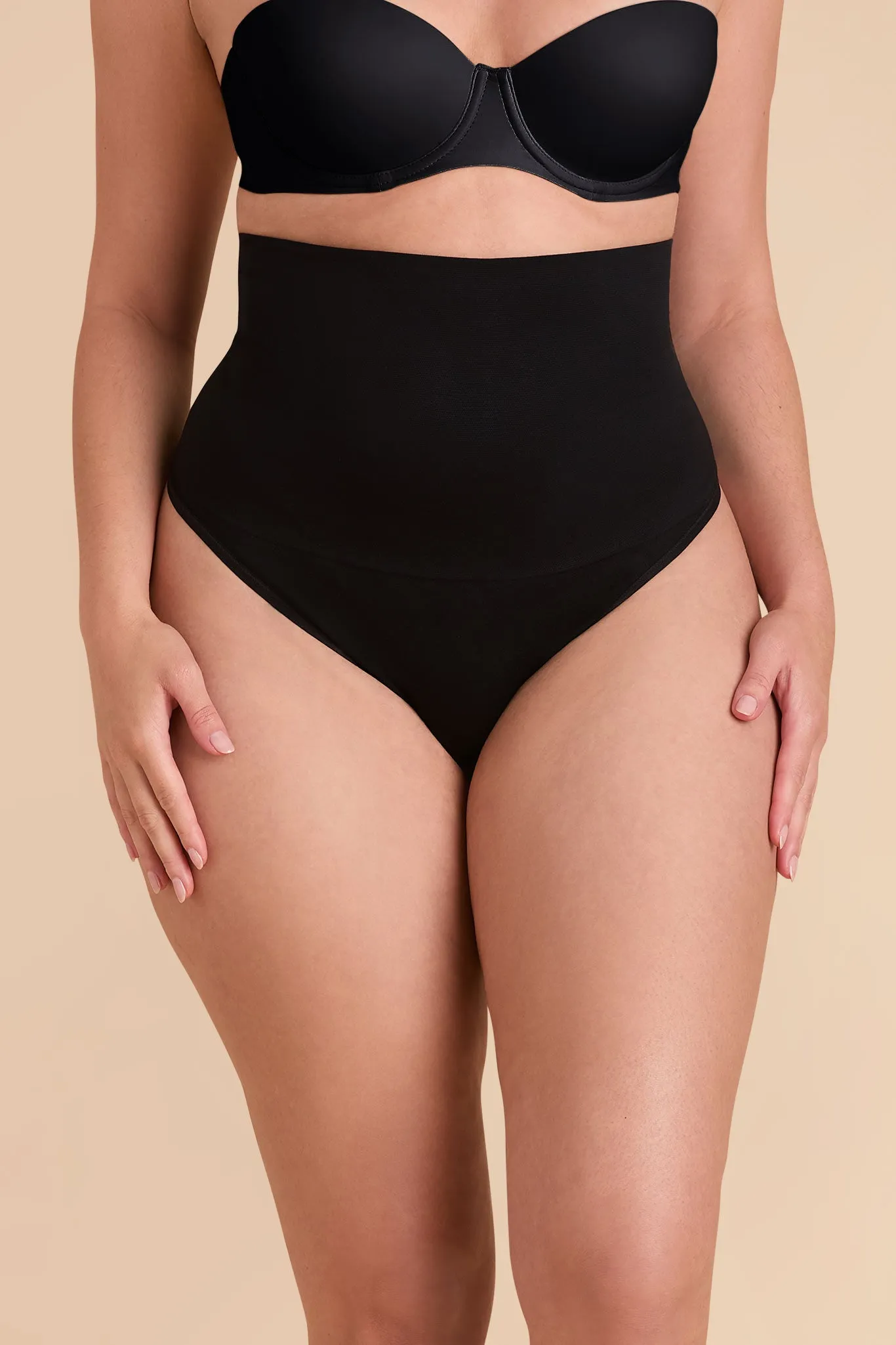 High Waist Thong - Black sold by Birdy Grey