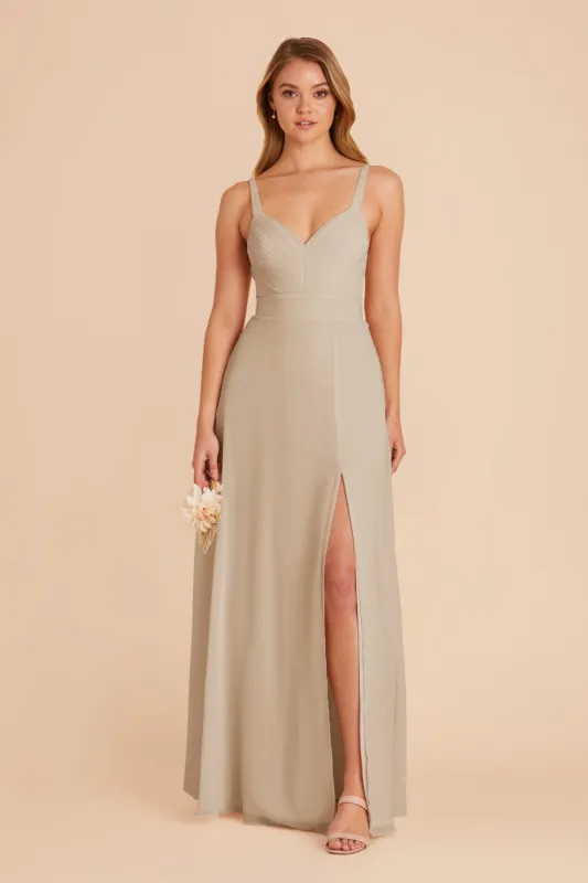 Deborah Chiffon Dress - Almond sold by Birdy Grey