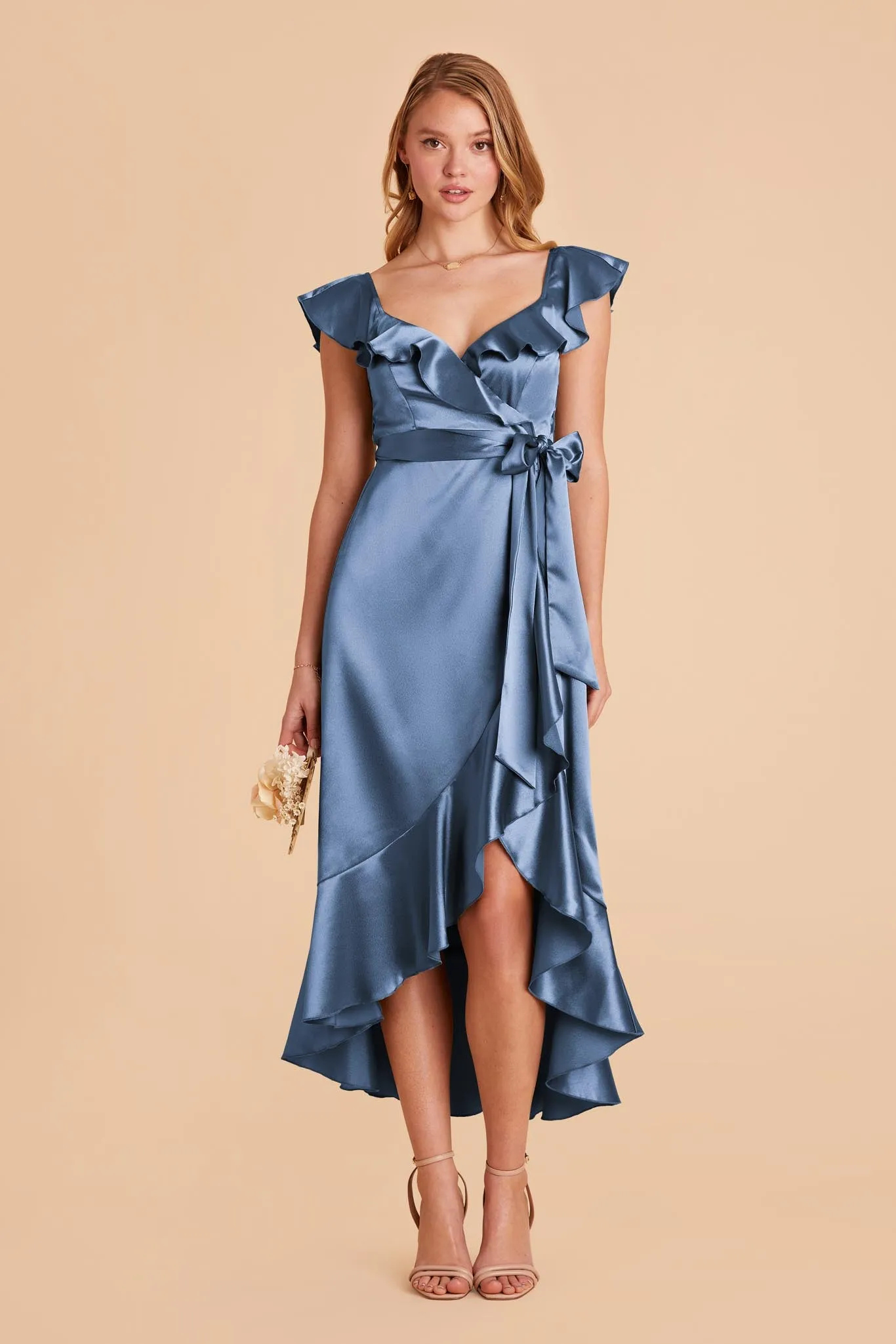 James Shiny Satin Midi Dress - Twilight sold by Birdy Grey