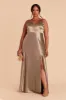 Jay Shiny Satin Dress - Mocha sold by Birdy Grey
