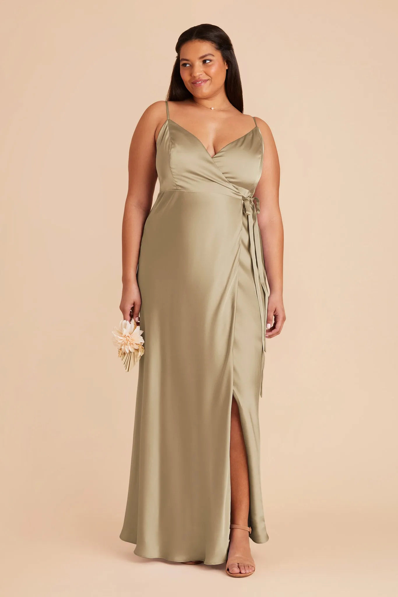 Cindy Matte Satin Dress - Moss Green sold by Birdy Grey product image thumbnail 2