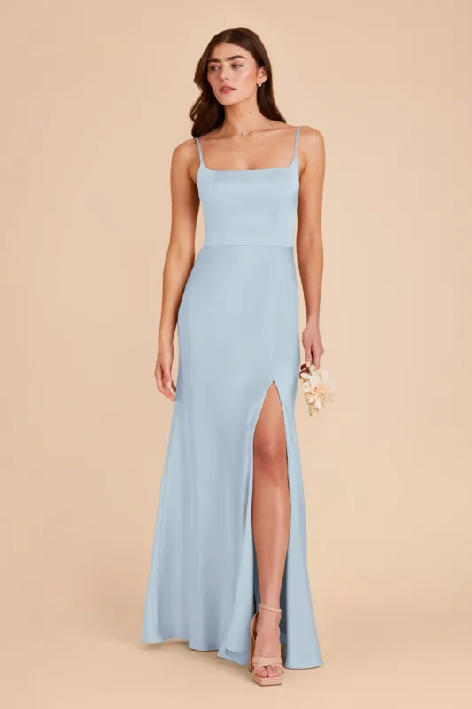 Mai Matte Satin Dress - Mist Blue sold by Birdy Grey
