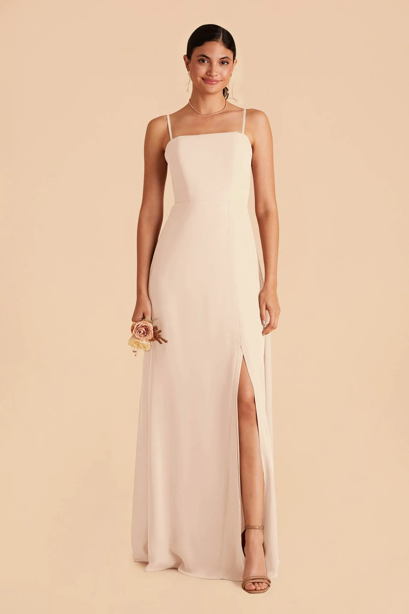 Chris Convertible Chiffon Dress - Champagne sold by Birdy Grey