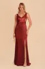 Gloria Shiny Satin Dress - Spice sold by Birdy Grey