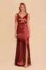 Gloria Shiny Satin Dress - Spice sold by Birdy Grey