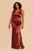 Gloria Shiny Satin Dress - Spice sold by Birdy Grey