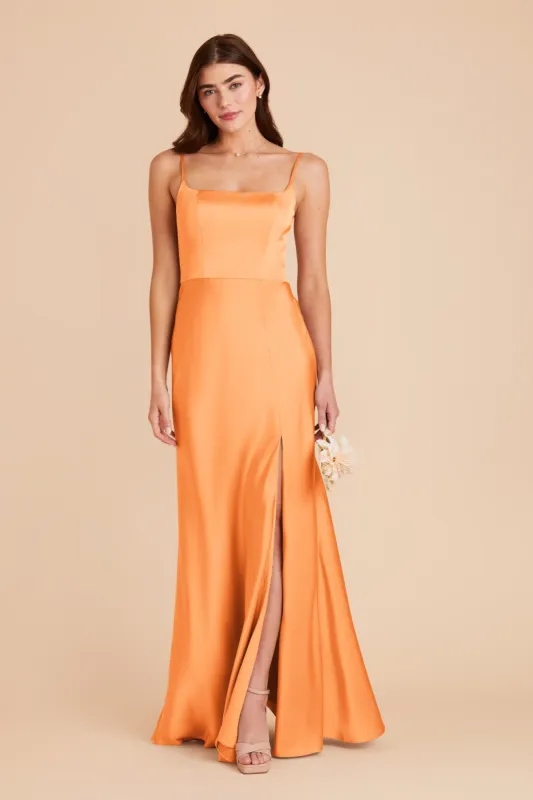 Mai Matte Satin Dress - Apricot sold by Birdy Grey
