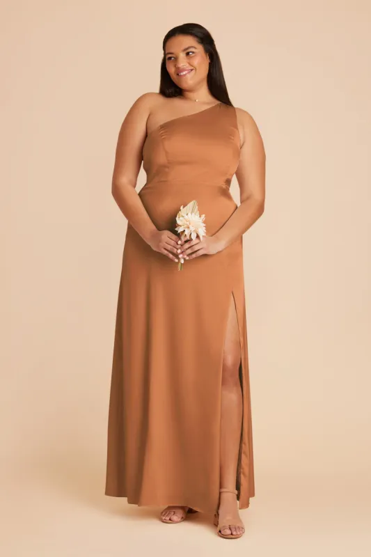 Kira Matte Satin Dress - Rust sold by Birdy Grey