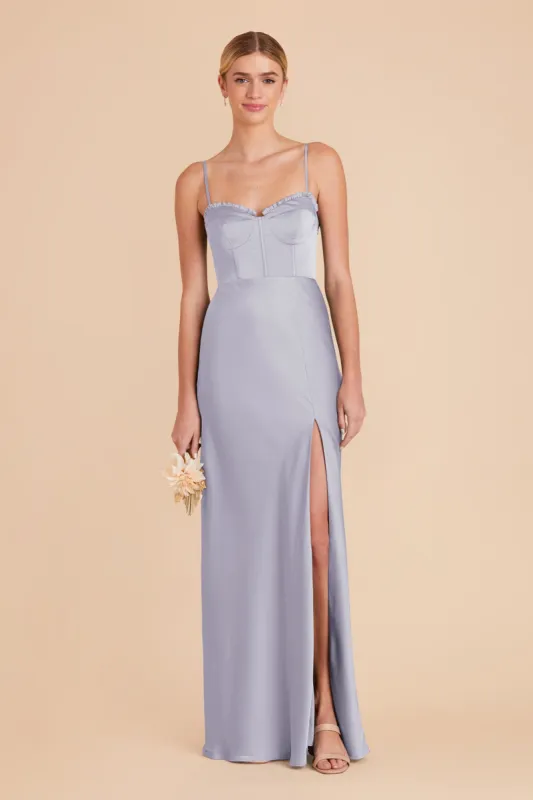Jessica Matte Satin Dress - Periwinkle Blue sold by Birdy Grey