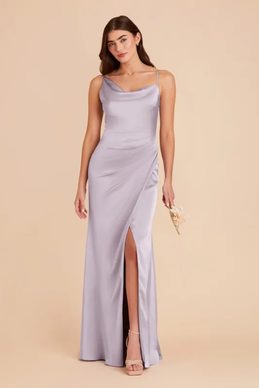 Jennifer Matte Satin Dress - Dusty Lilac sold by Birdy Grey