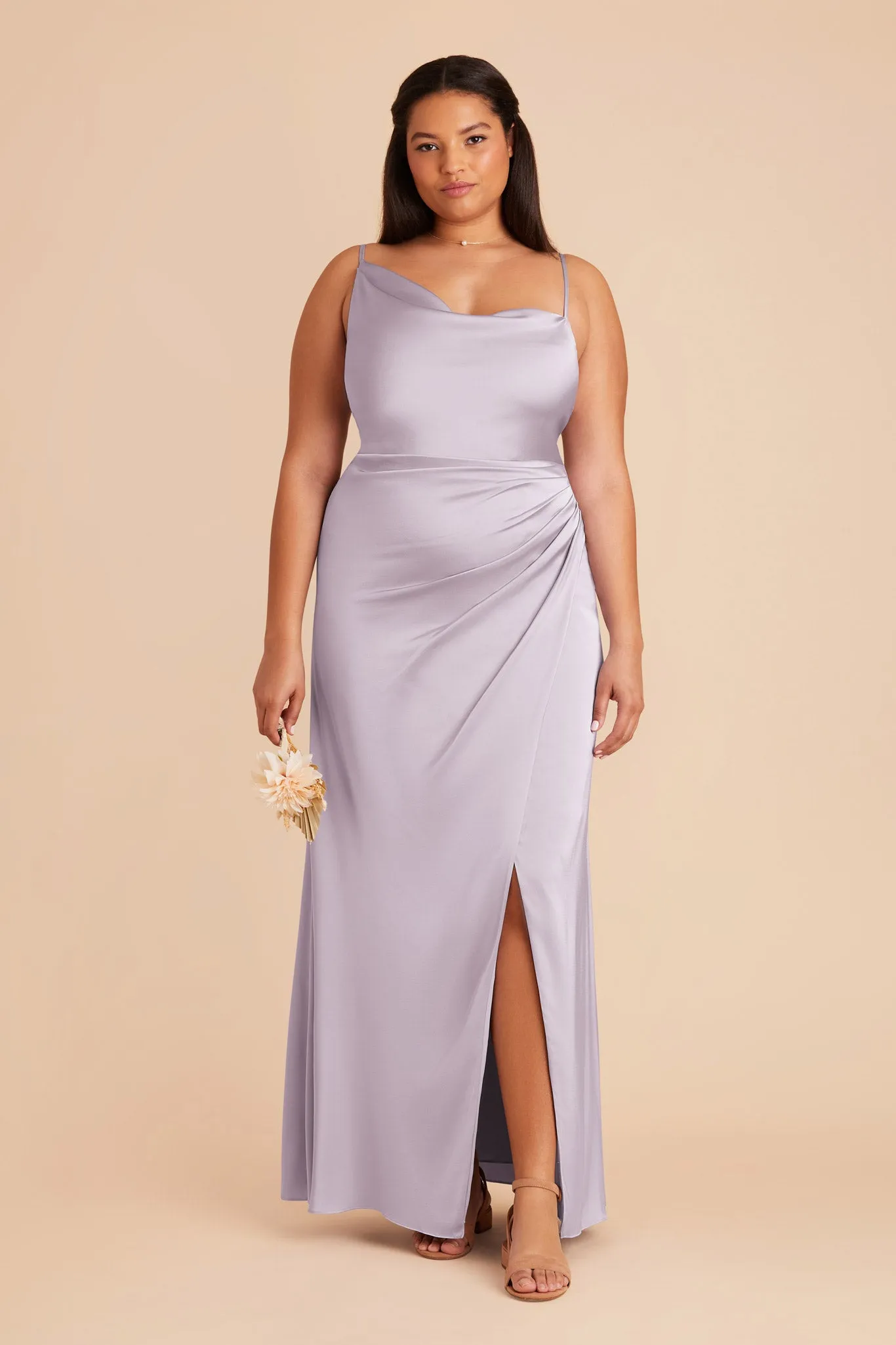 Jennifer Matte Satin Dress - Dusty Lilac sold by Birdy Grey product image thumbnail 2