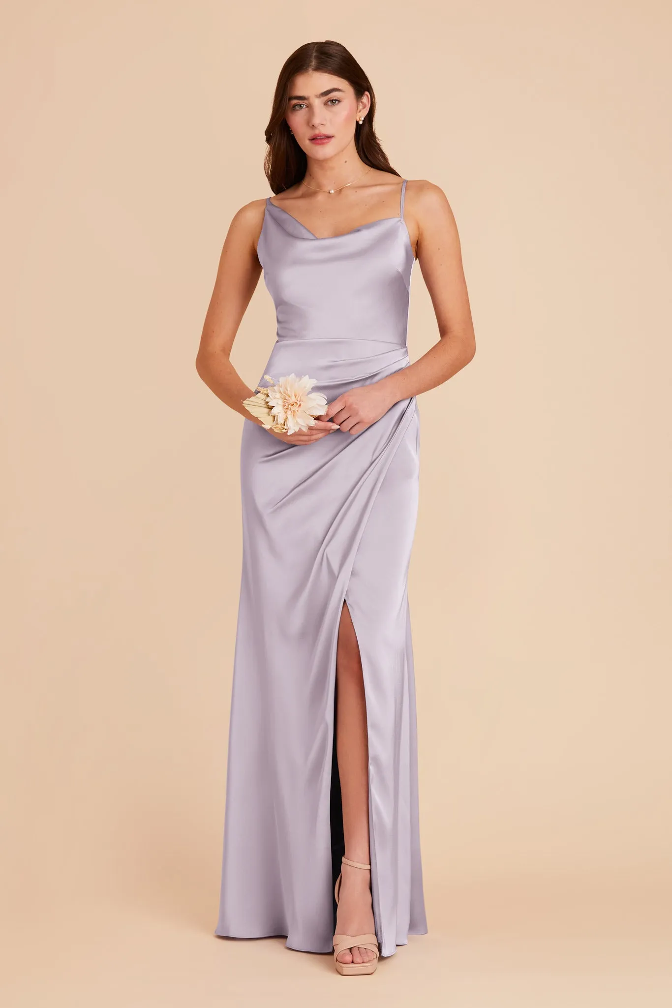 Jennifer Matte Satin Dress - Dusty Lilac sold by Birdy Grey product image thumbnail 4