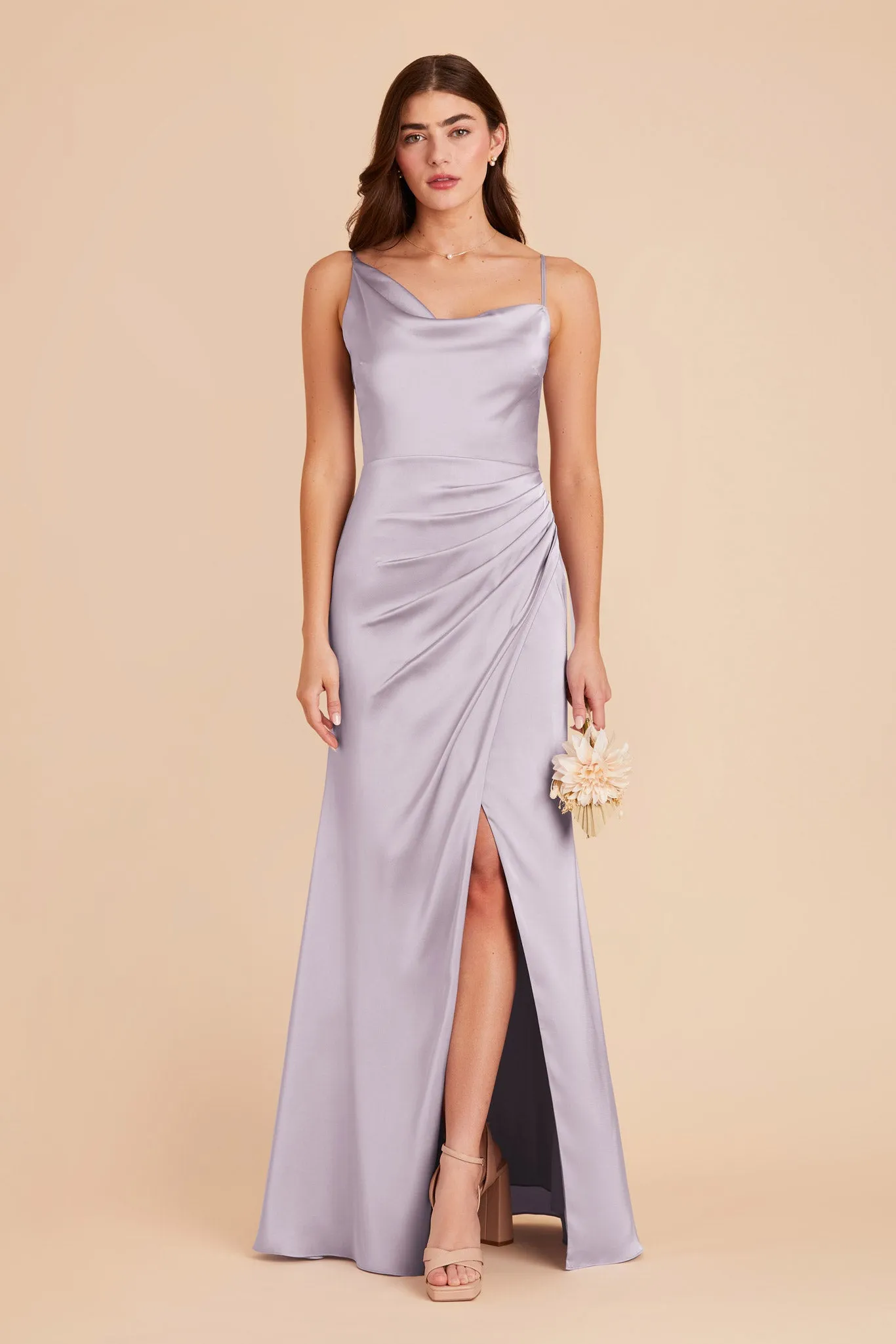 Jennifer Matte Satin Dress - Dusty Lilac sold by Birdy Grey product image thumbnail 3
