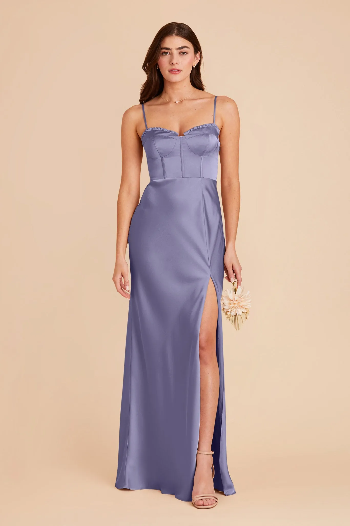 Jessica Matte Satin Dress - Wisteria sold by Birdy Grey