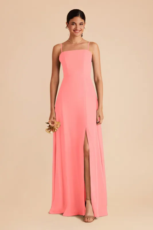 Chris Convertible Chiffon Dress - Coral Pink sold by Birdy Grey