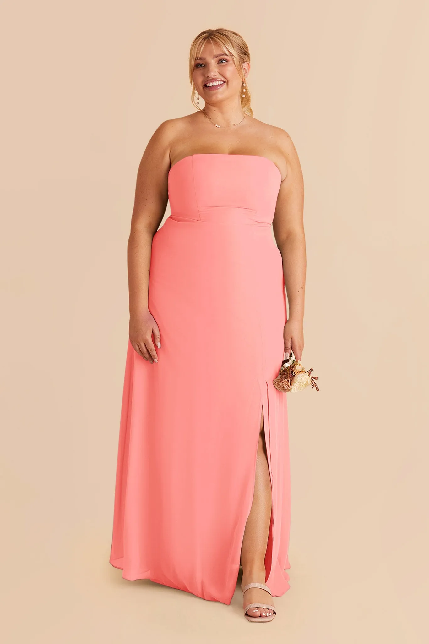 Chris Convertible Chiffon Dress - Coral Pink sold by Birdy Grey product image thumbnail 2
