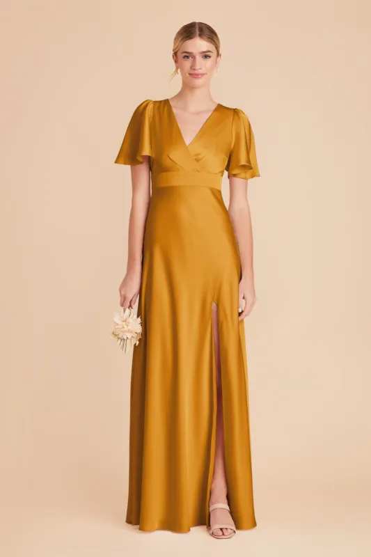 Marni Matte Satin Dress - Butterscotch sold by Birdy Grey