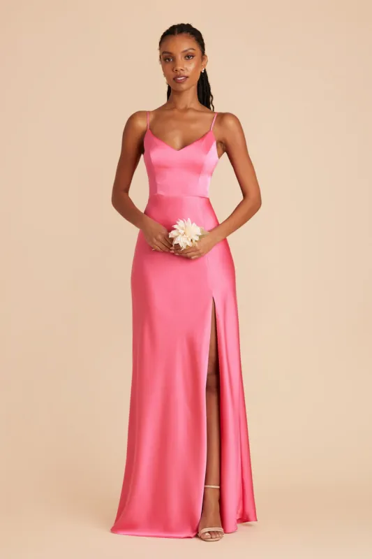 Jay Matte Satin Dress - Bon Bon Pink sold by Birdy Grey