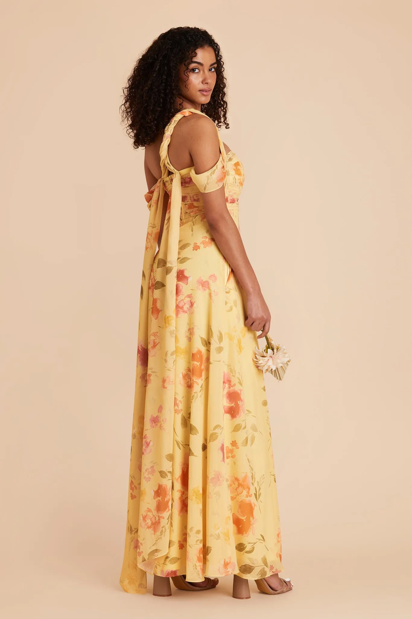 Cara Chiffon Dress - Pale Yellow Rococo Floral sold by Birdy Grey product image thumbnail 5