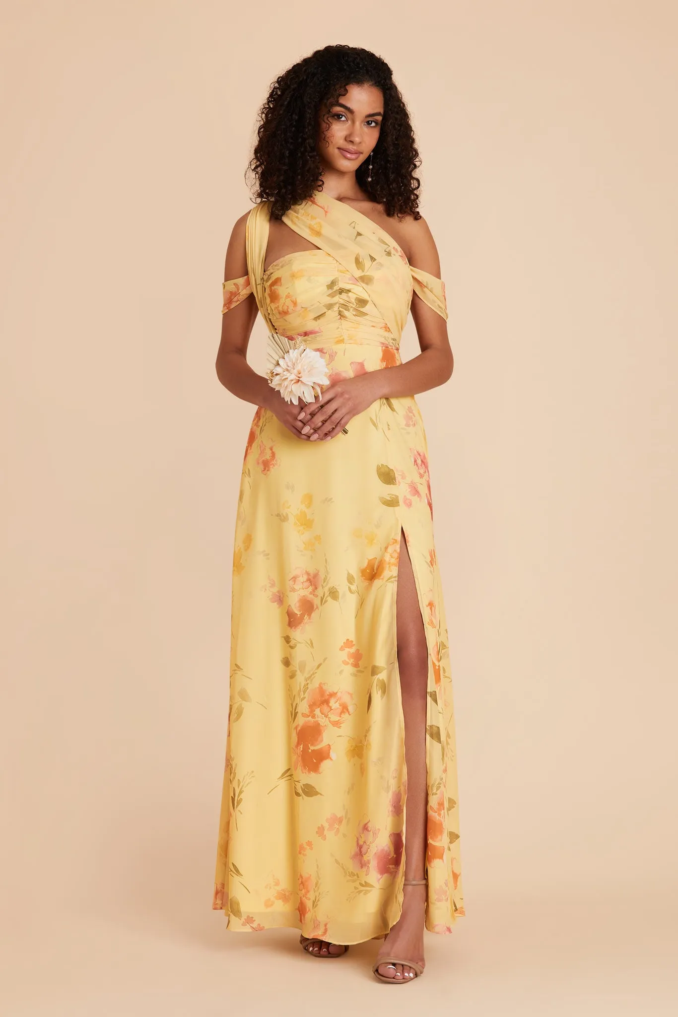 Cara Chiffon Dress - Pale Yellow Rococo Floral sold by Birdy Grey product image thumbnail 2