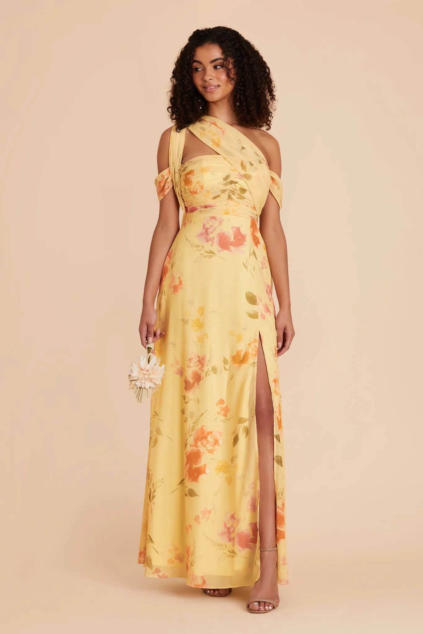 Cara Chiffon Dress - Pale Yellow Rococo Floral sold by Birdy Grey product image thumbnail 4