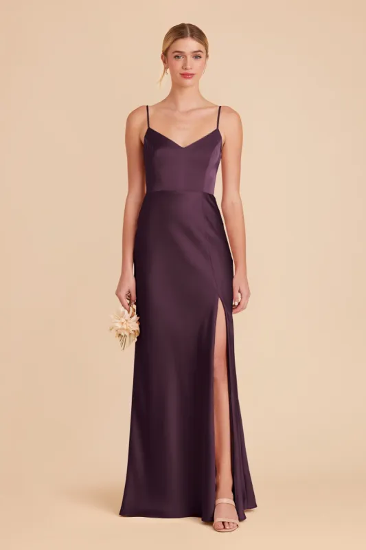Jay Matte Satin Dress - Plum sold by Birdy Grey
