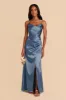 Lydia Shiny Satin Dress - Twilight sold by Birdy Grey