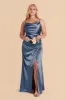 Lydia Shiny Satin Dress - Twilight sold by Birdy Grey