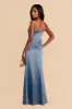 Lydia Shiny Satin Dress - Twilight sold by Birdy Grey
