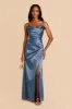 Lydia Shiny Satin Dress - Twilight sold by Birdy Grey