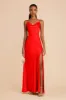 Lisa Long Matte Satin Dress - Lipstick Red sold by Birdy Grey