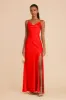 Lisa Long Matte Satin Dress - Lipstick Red sold by Birdy Grey
