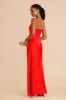 Lisa Long Matte Satin Dress - Lipstick Red sold by Birdy Grey