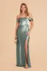 Mia Shiny Satin Convertible Dress - Sea Glass sold by Birdy Grey