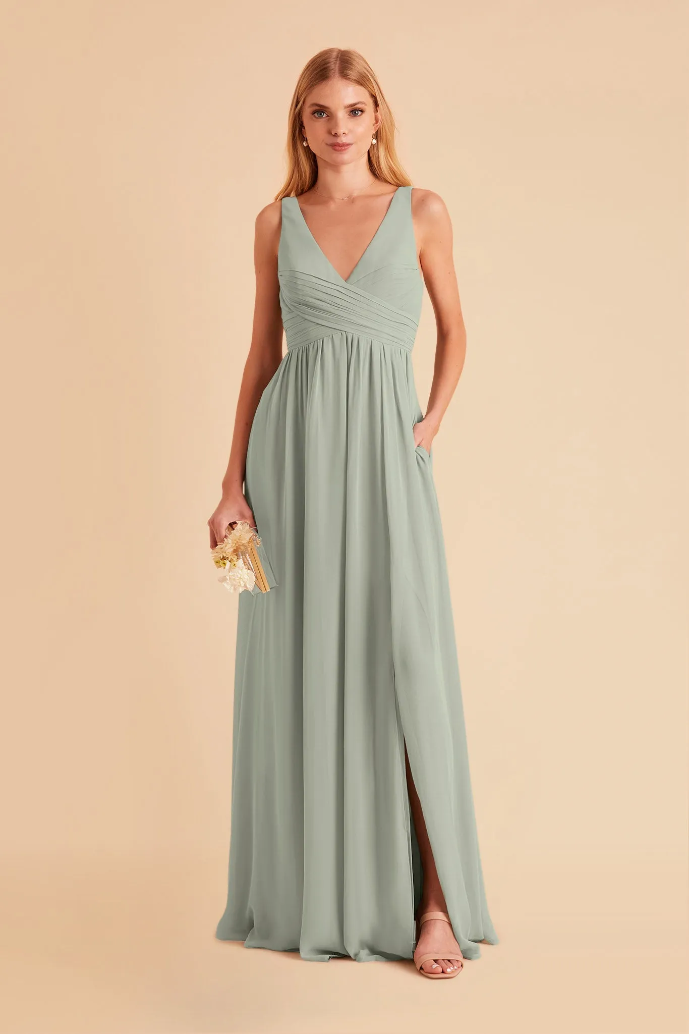 Laurie Empire Dress - Sage sold by Birdy Grey product image thumbnail 4