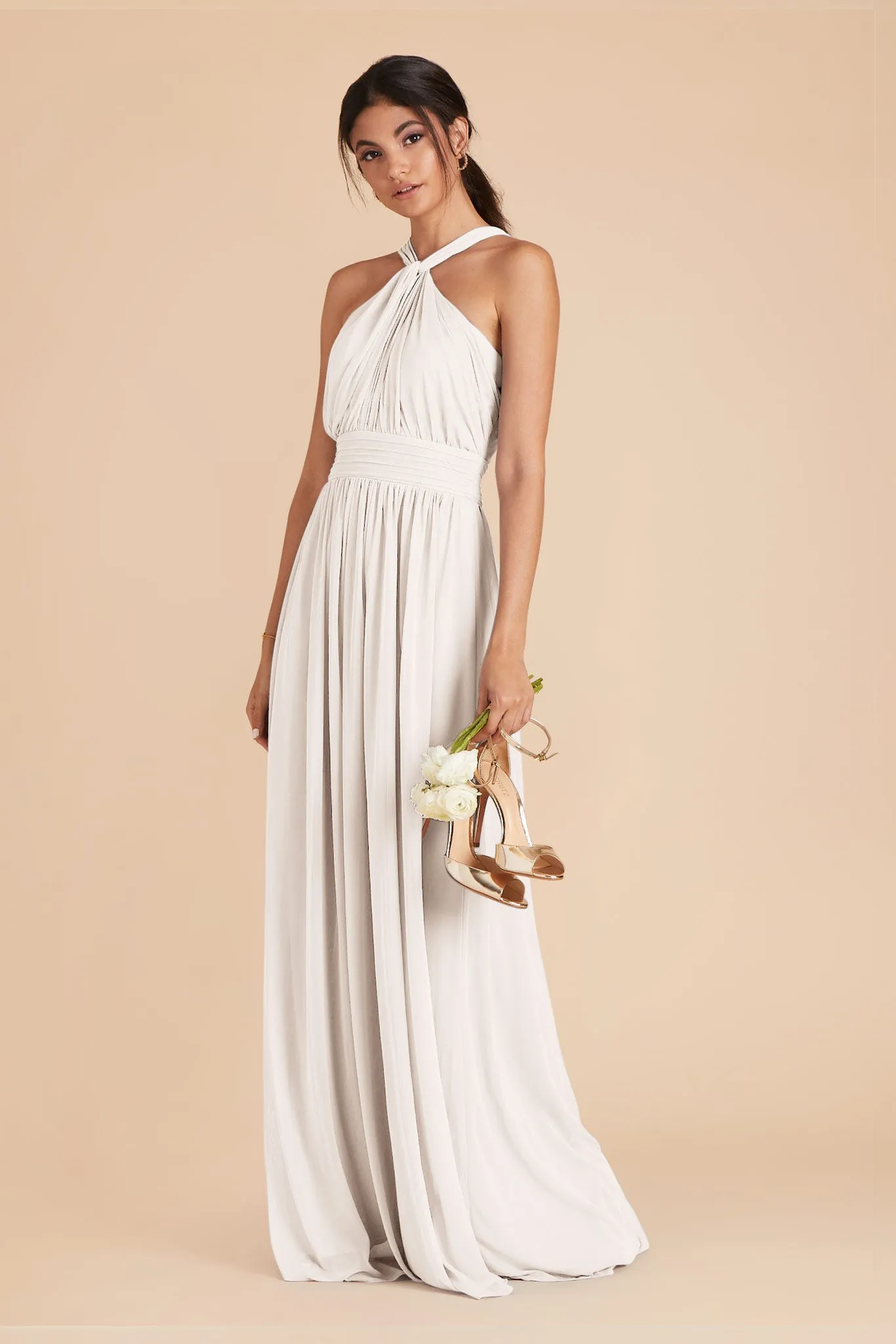 Kiko Chiffon Dress - White sold by Birdy Grey