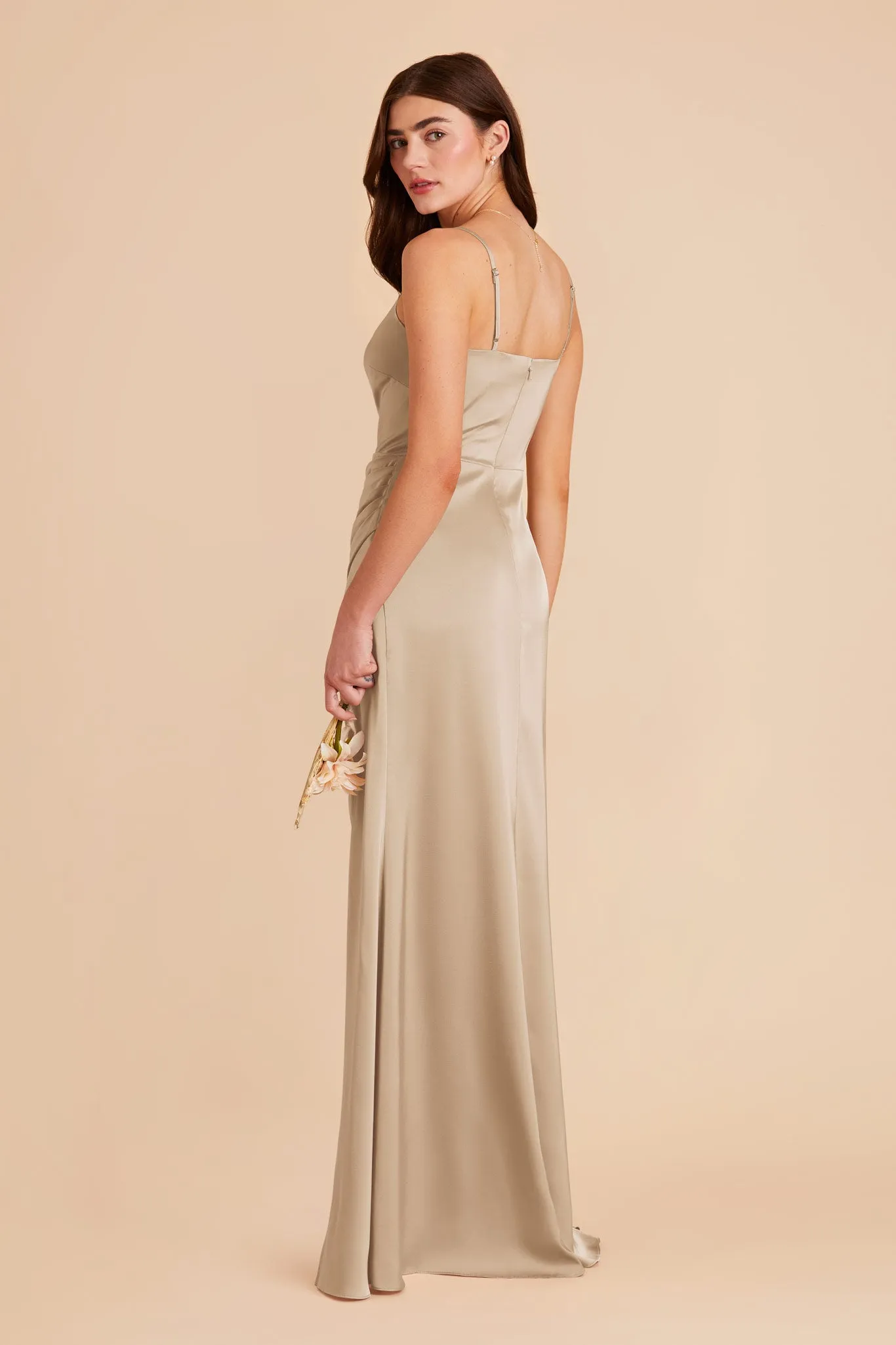 Jennifer Matte Satin Dress - Neutral Champagne sold by Birdy Grey product image thumbnail 4