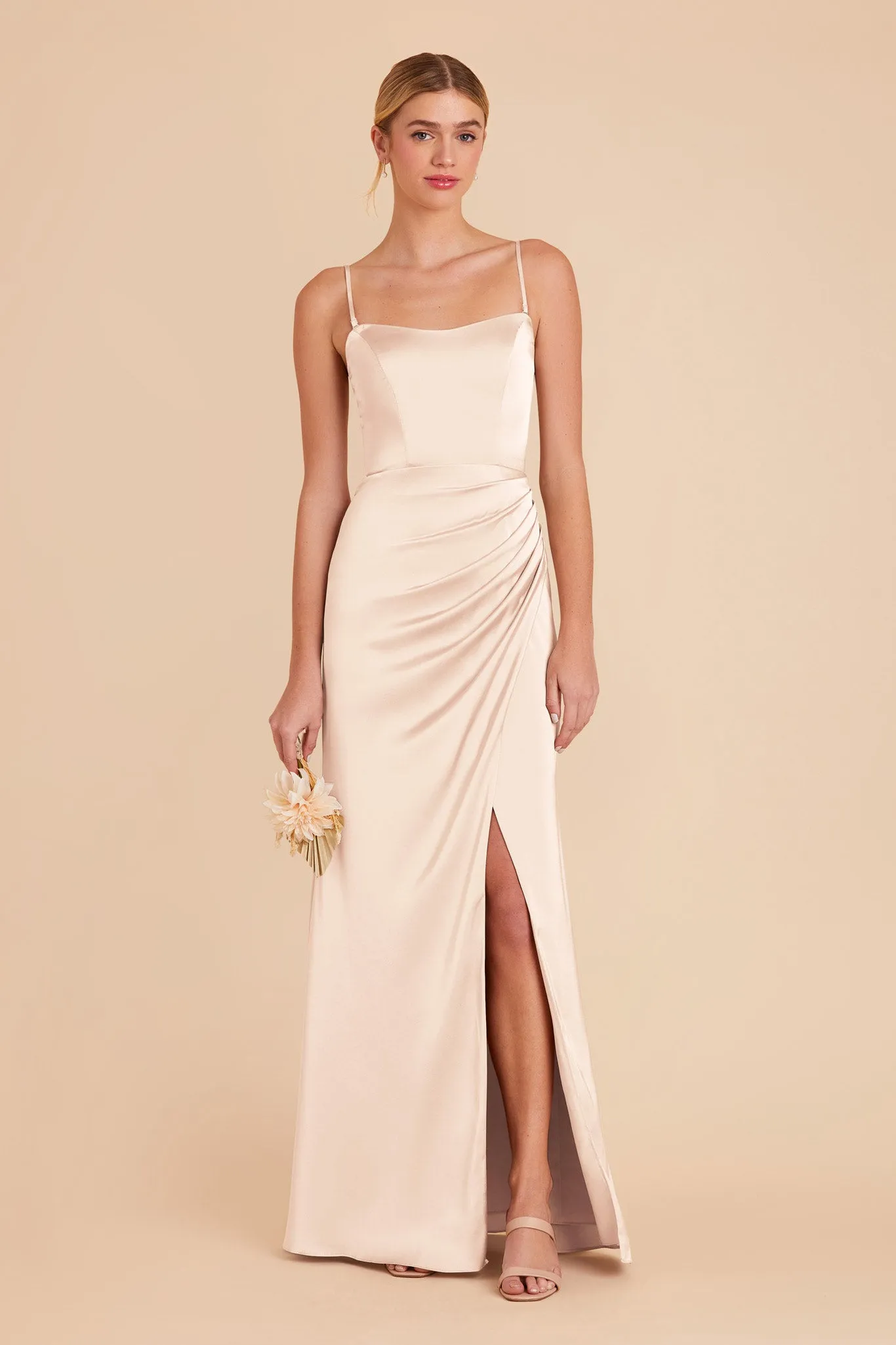Anne Matte Satin Dress - Champagne sold by Birdy Grey product image thumbnail 2