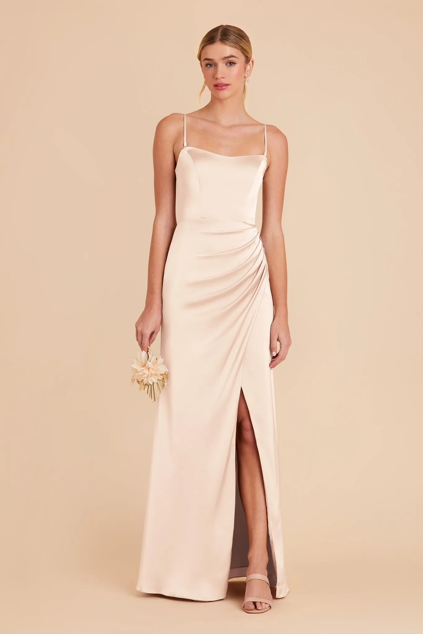 Anne Matte Satin Dress - Champagne sold by Birdy Grey product image thumbnail 3