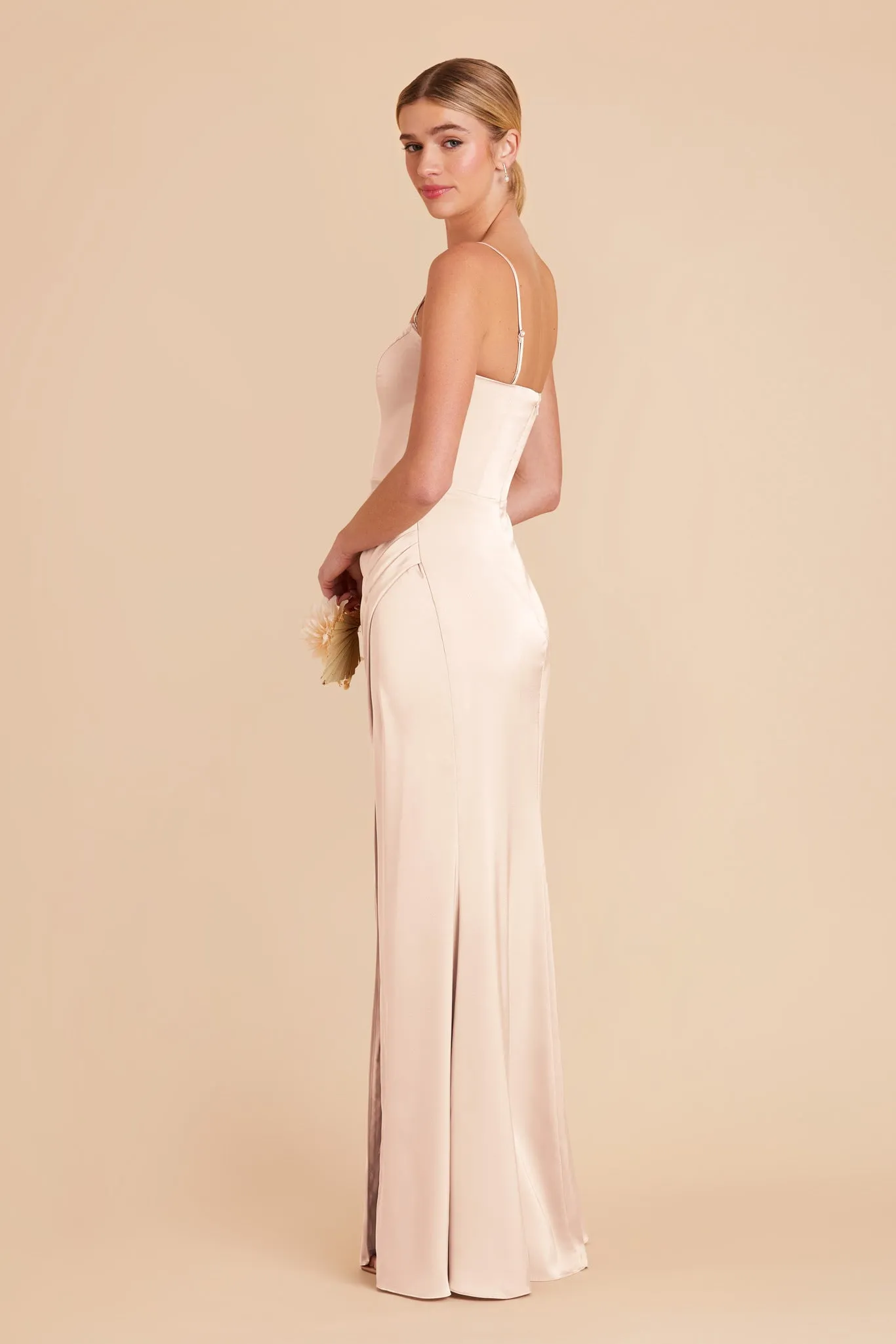 Anne Matte Satin Dress - Champagne sold by Birdy Grey product image thumbnail 5