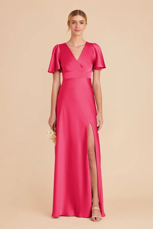 Marni Matte Satin Dress - Fuchsia sold by Birdy Grey