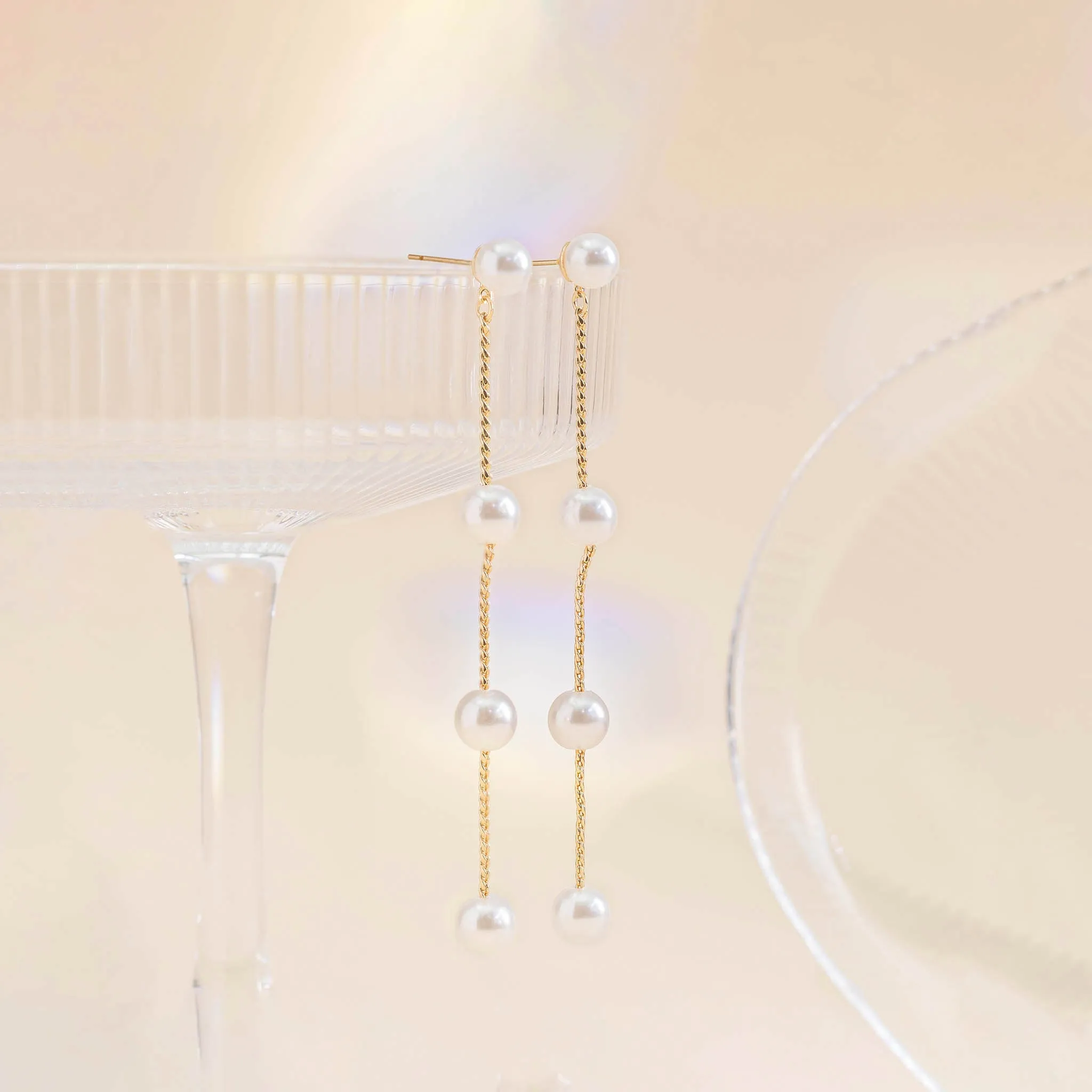 Cooper Pearl Drop Earrings - Long sold by Birdy Grey product image thumbnail 2