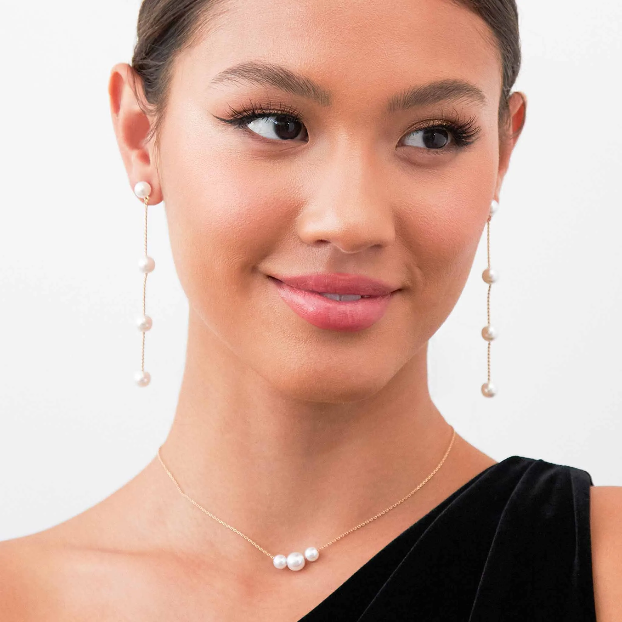 Cooper Pearl Drop Earrings - Long sold by Birdy Grey product image thumbnail 3