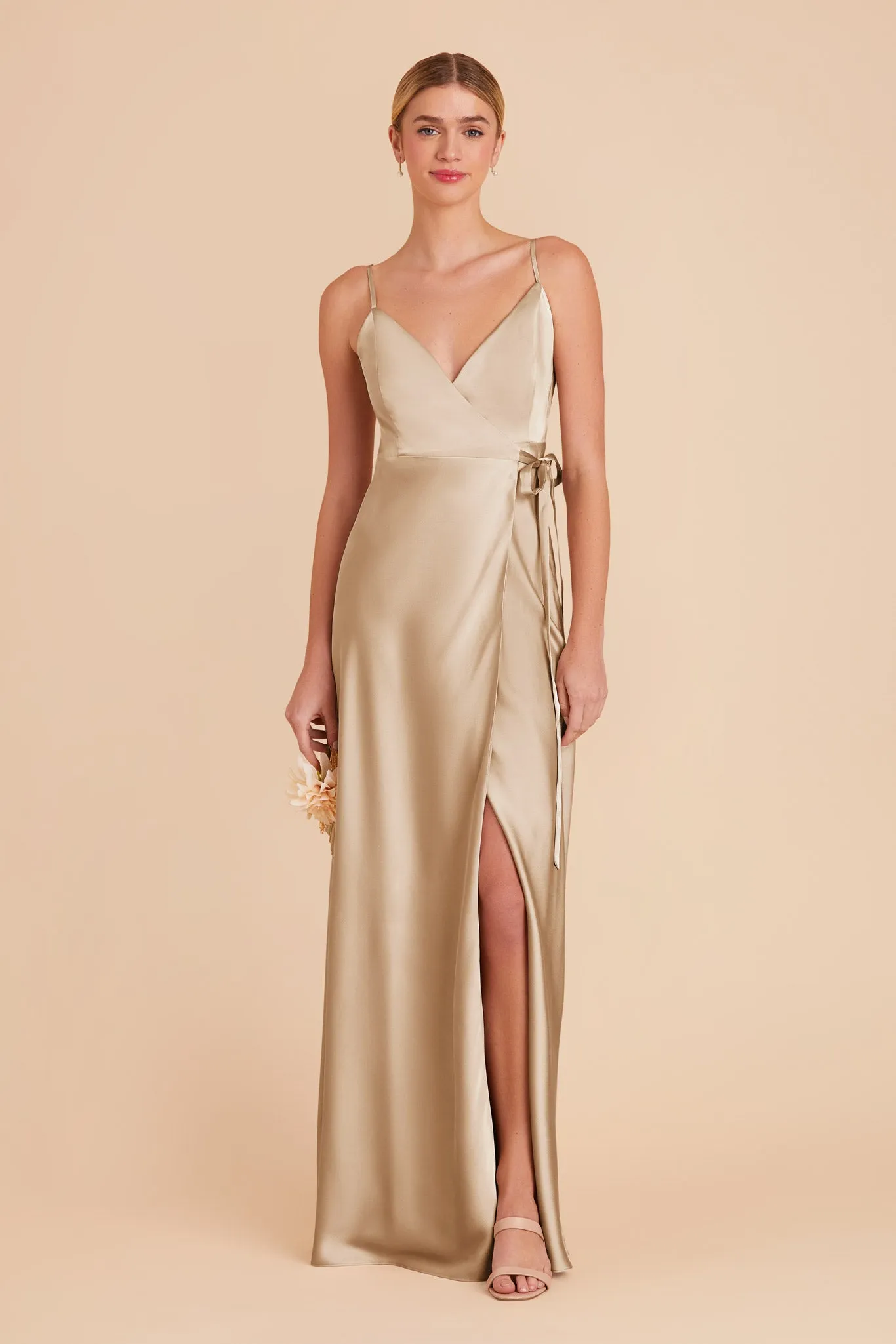 Cindy Matte Satin Dress - Gold sold by Birdy Grey