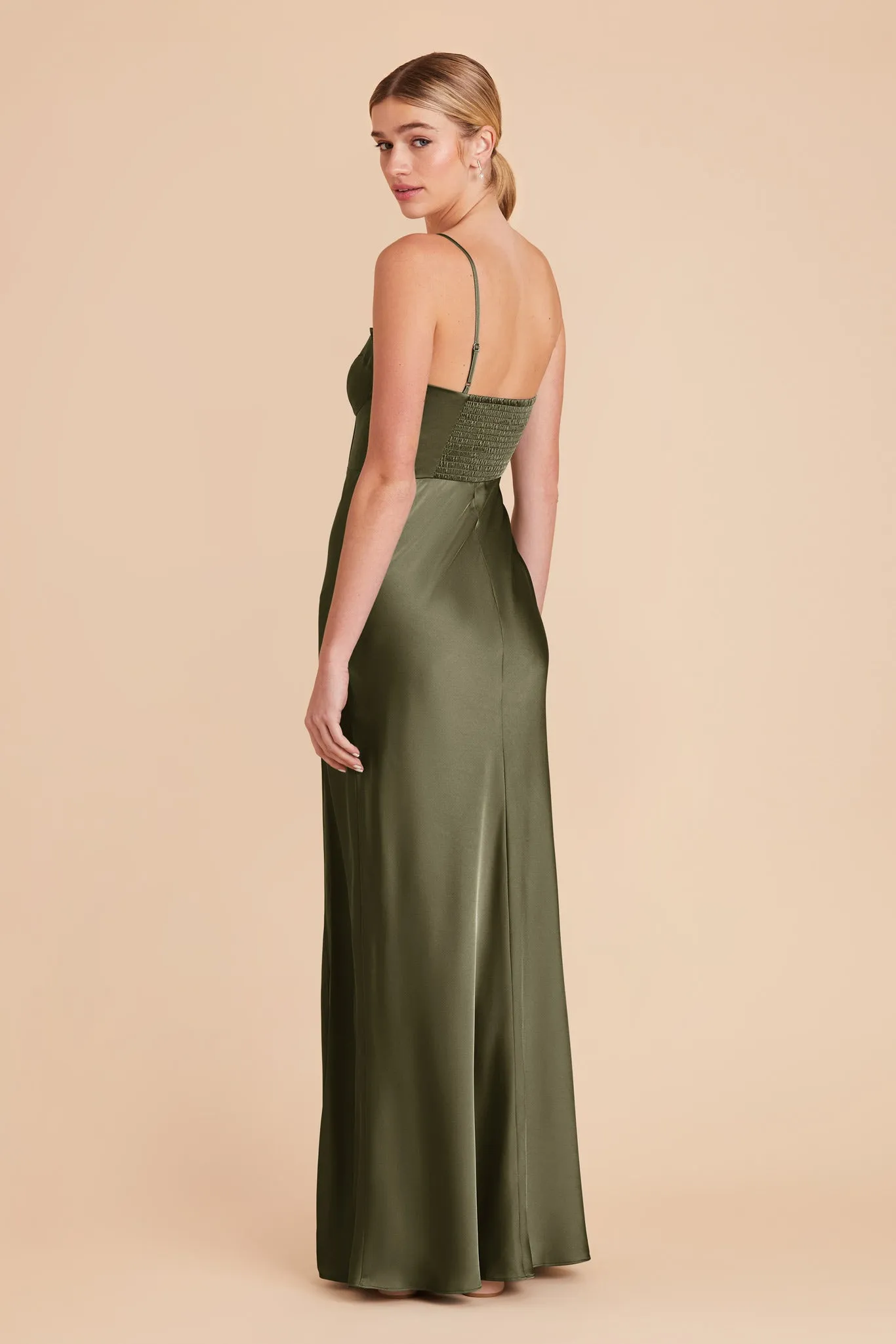 Jessica Matte Satin Dress - Olive sold by Birdy Grey product image thumbnail 4